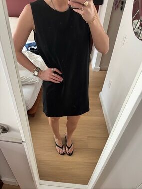 The Row Black Sleeveless Mini Shift Dress